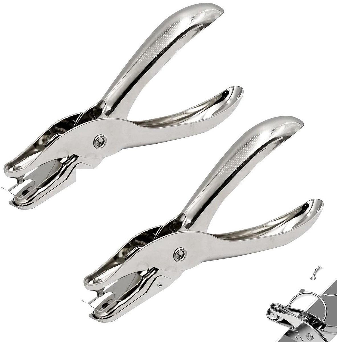 2 stuks perforator met één gat, nietmachine papier hole punch, enkele gattang van metaal, voor papier, foto, wenskaarten (3/6 mm)