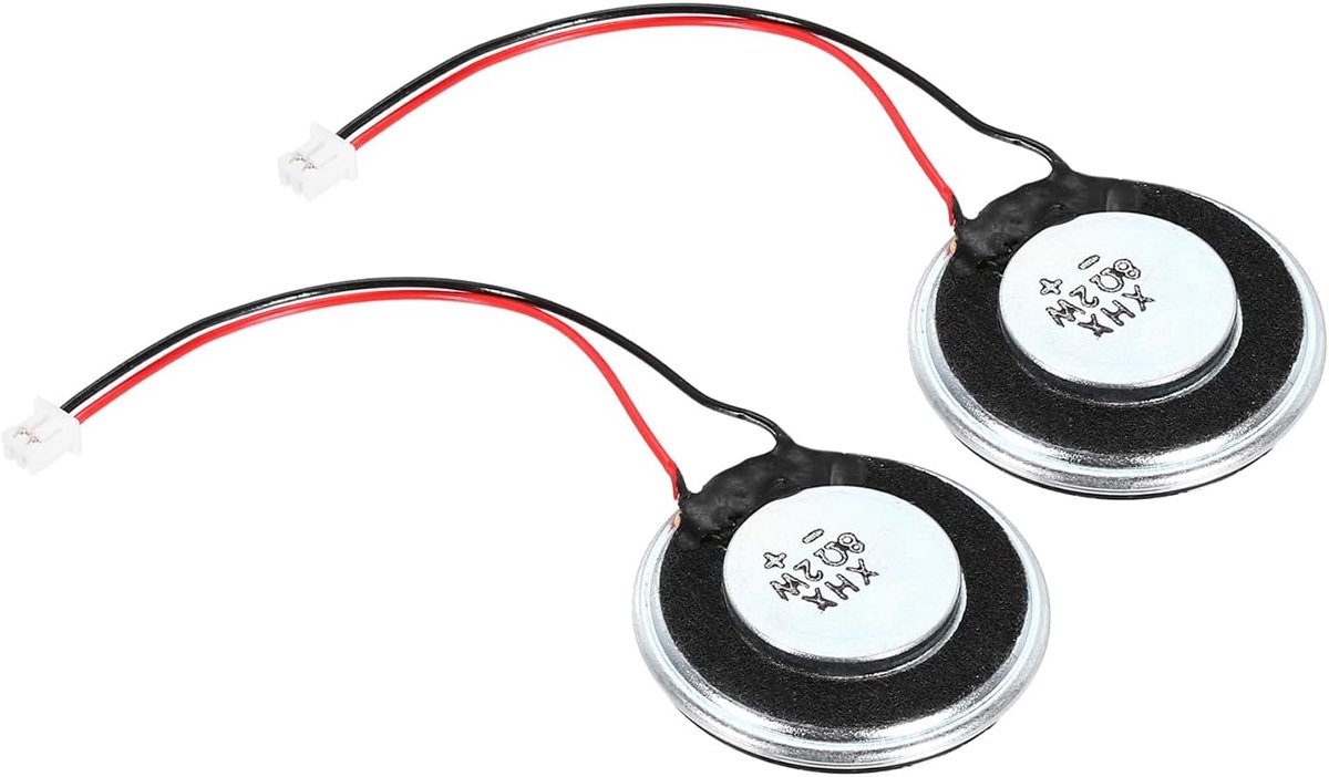 2 luidsprekers 2W 8 Ohm kleine luidsprekers ronde metalen behuizing met interne magneet met 60mm aansluitkabel voor mini-luidsprekers DVD EVD mobiele multimedia