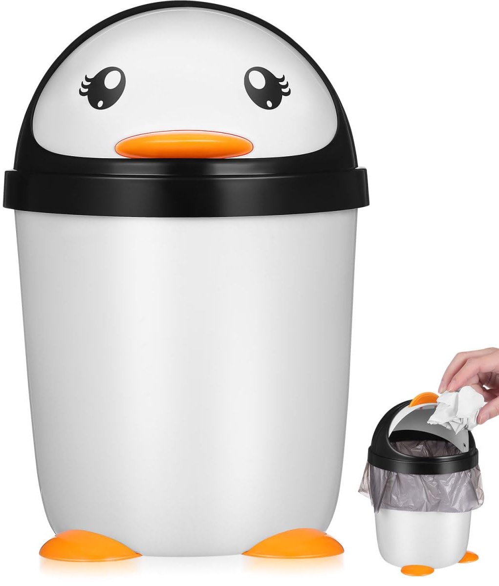 pinguïn met deksel, kunststof organizer voor slaapkamer, kantoor, auto, badkamer, kinderkamer, toonbank
