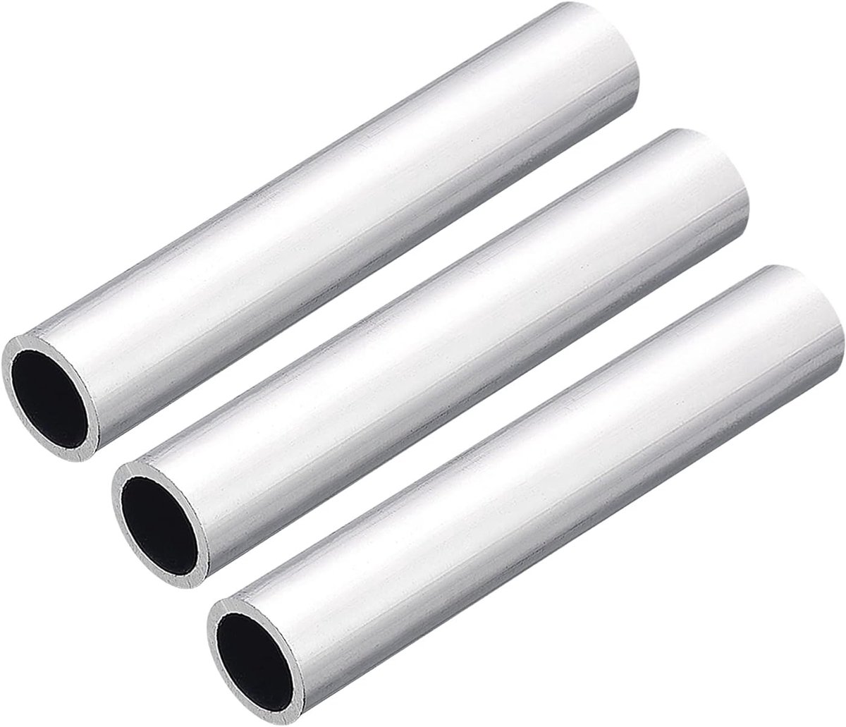 sourcing map 3 stuks 6063 aluminium ronde buis 19 mm AD 15 mm binnendiameter 100 mm lengte buisleiding slangen voor industrie knutselprojecten