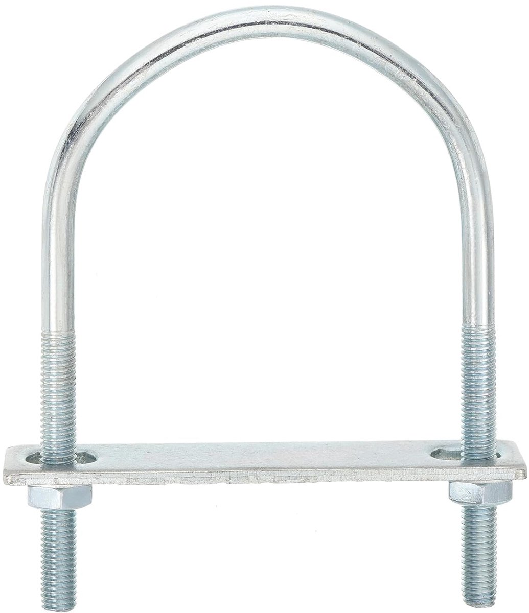 U-bouten, 8 sets 80 mm binnenbreedte 130 mm lengte M8 U-bouten van verzinkt koolstofstaal met moeren en platen, voor bootaanhangers