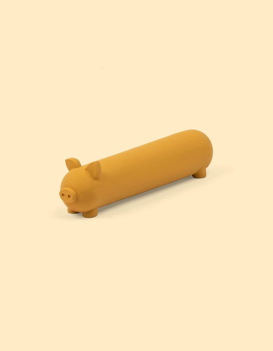 PETS Pigs Wursty Hondenspeelgoed van latex, mosterdbruin, geschikt voor kleine en middelgrote honden