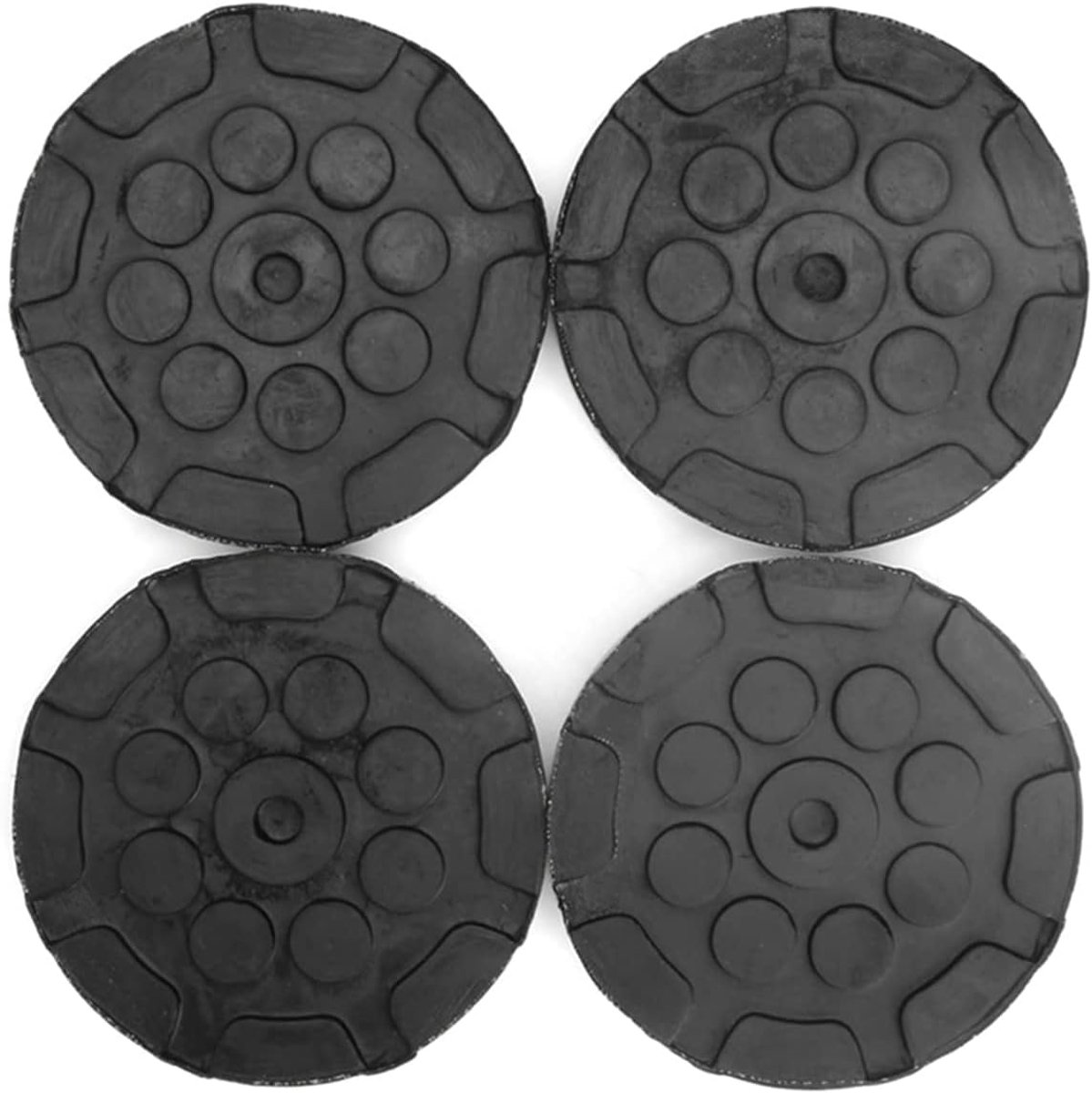 4-delige universele ronde rubberen armkussens voor autohefbrug, Ø 120 mm, dikte 25 mm, auto/vrachtwagenhefbrug