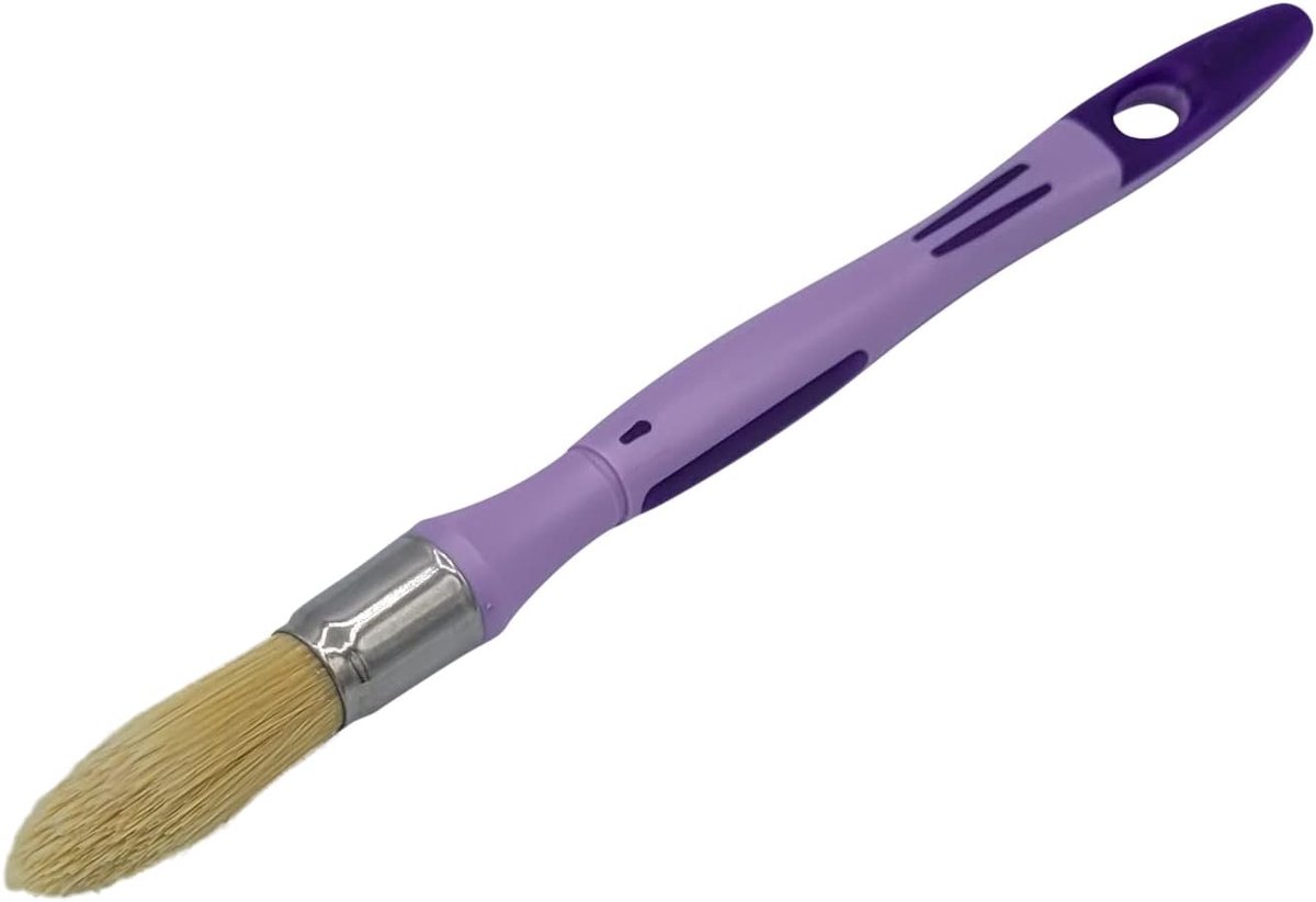 Ronde kwast om te vullen, ergonomische handgreep van 2 materialen, zonder haarverlies, alle soorten verf nr. 3/0 - Ø 15 mm, paars
