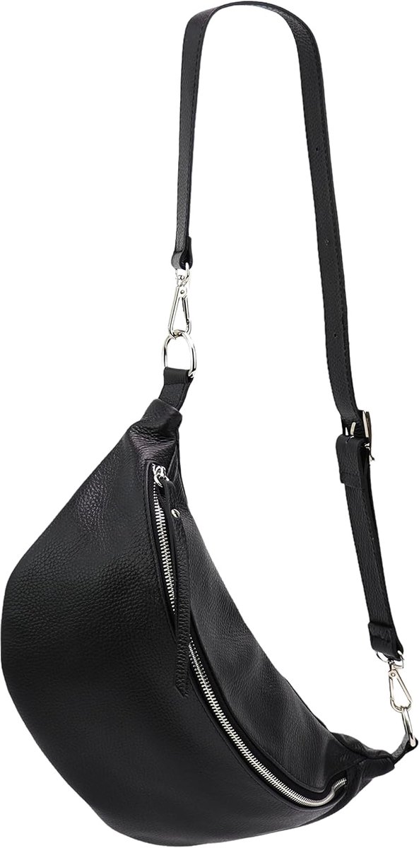 Leder Greta G747 Borsttas voor dames, uniseks, voor festival, reizen, middelgroot, heuptas, crossbody bag, verstelbare schouderriem, dames, leren tas, 37 x 21 cm
