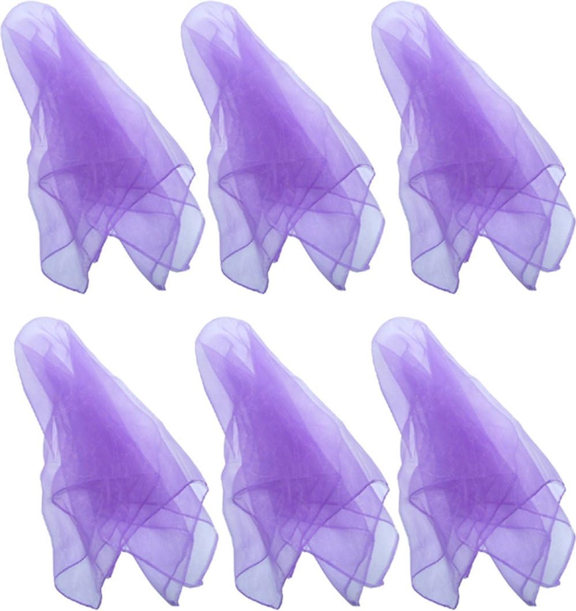 Juggling Dance Sjaals Pack Van 6 - Gemengde Kleuren En Eenkleurige (Ongeveer 60 cm x 60 cm),Paars