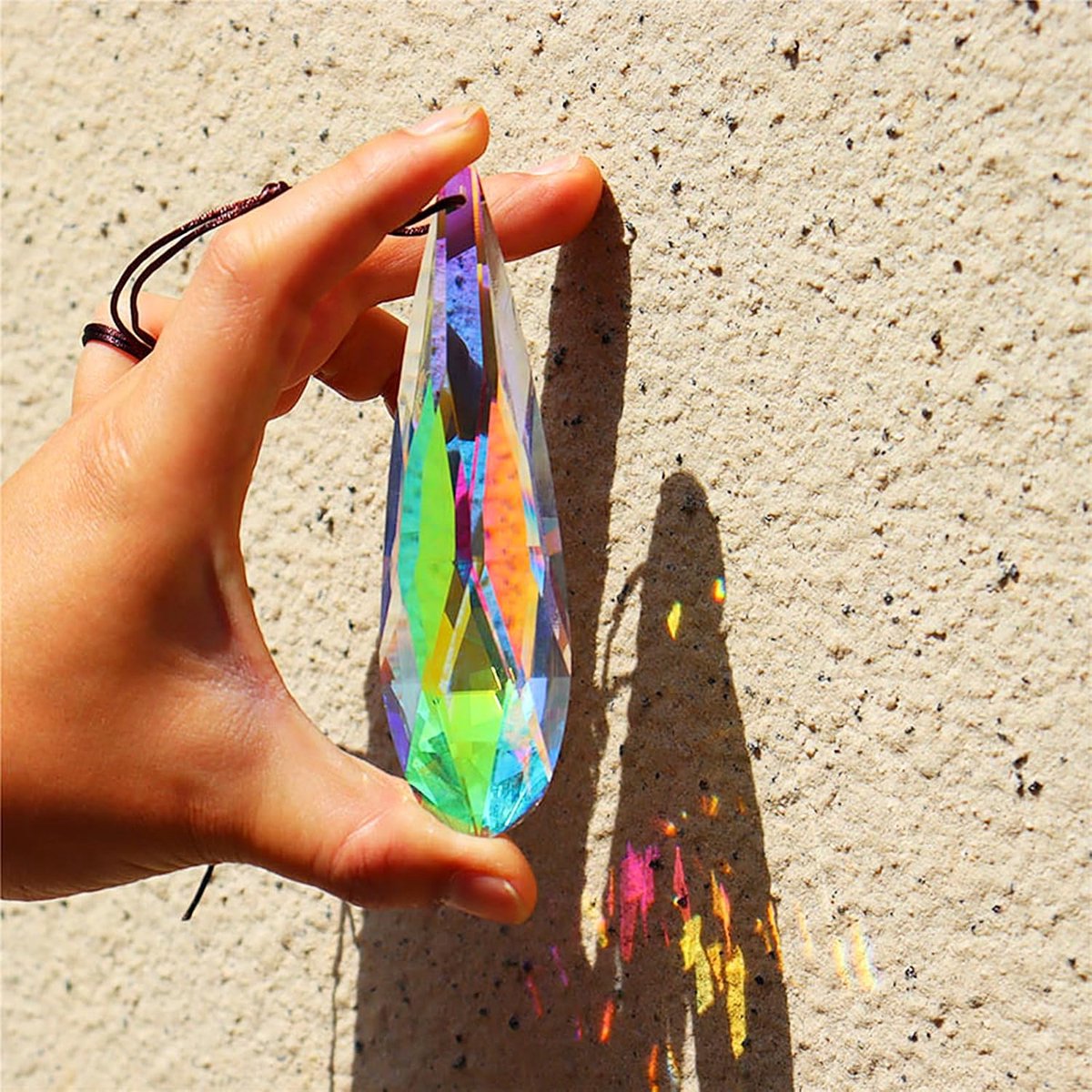 120 mm prisma kristal om op te hangen zonnevanger kleurrijk venster prisma zonnevanger ornament glas hanger regenboogmaker kroonluchter kristallen hanger voor feesten huis tuin decoratie