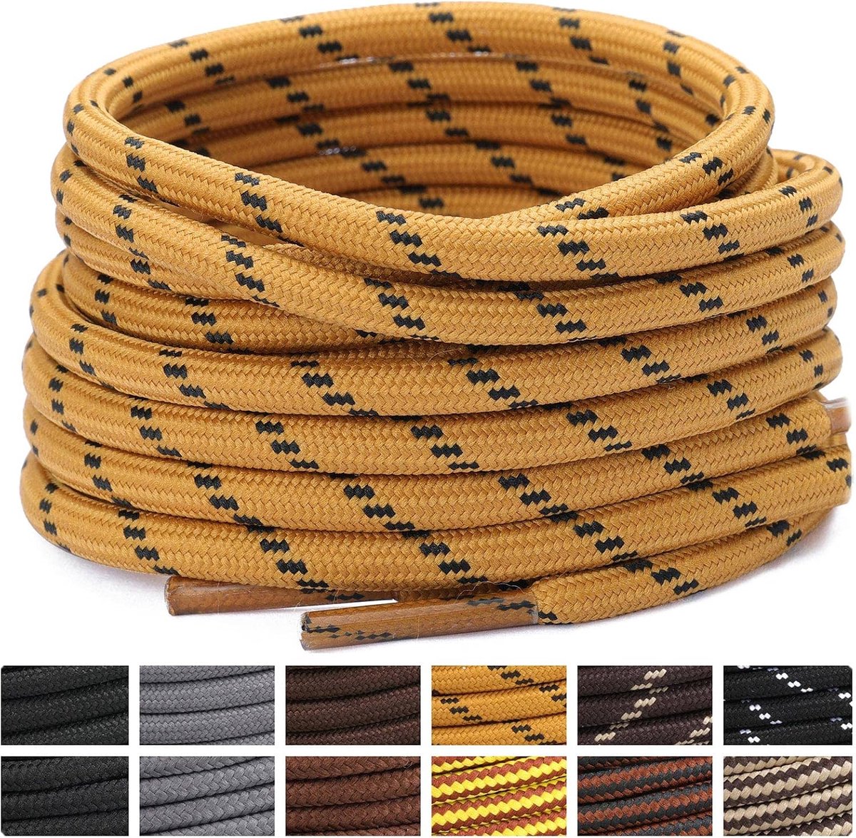 Schoenveters [2 paar] Scheurvaste veters voor wandelschoenen werkschoenen trekkingschoenen. 4,5 mm diameter, 100 cm - 180 cm lengte