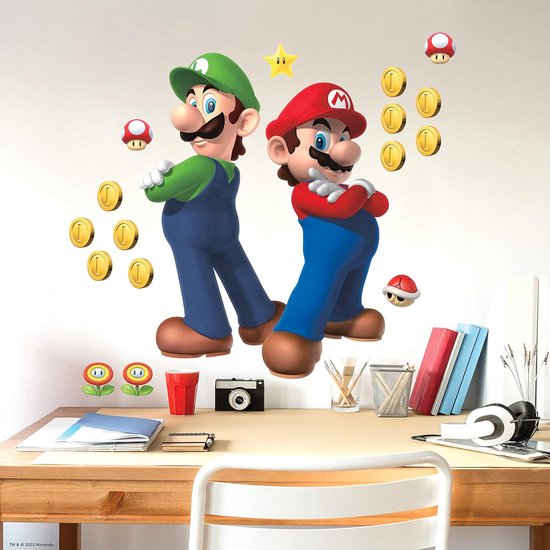sticker Super Mario Bros. en Luigi herpositioneerbaar