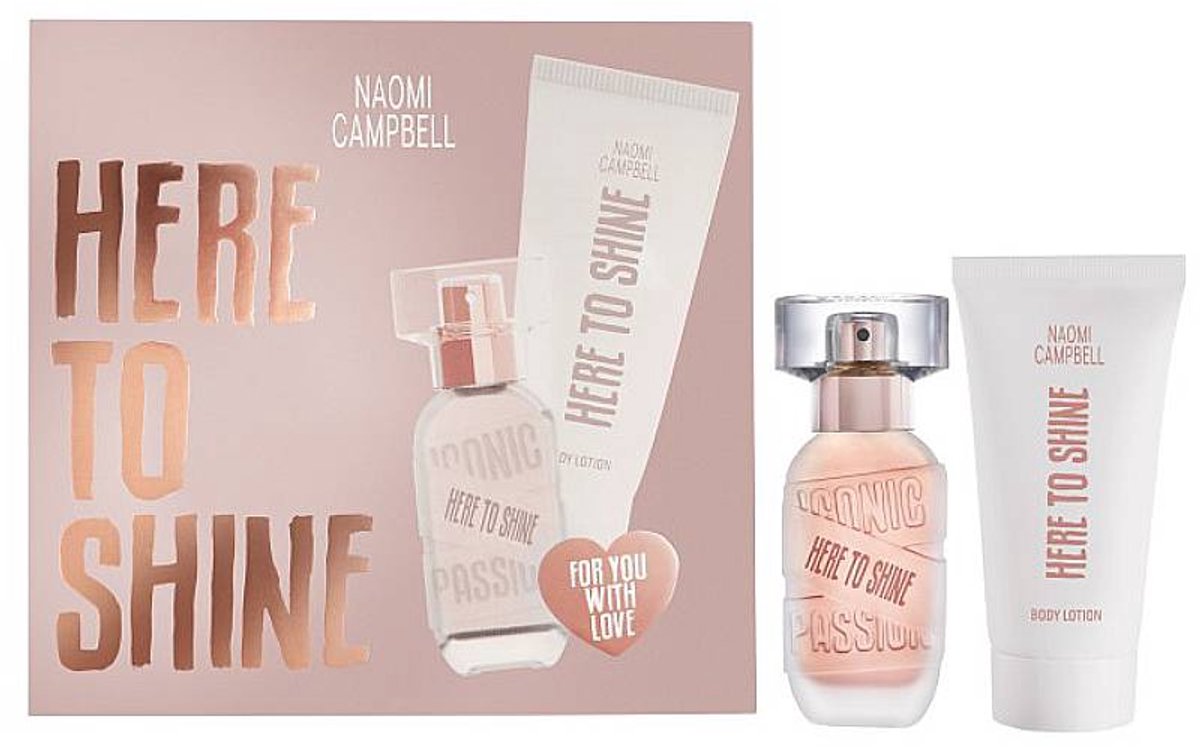 Naomi Campbell Here to Shine Gift Set 15ml EdT and 50ml Body Lotion for Women