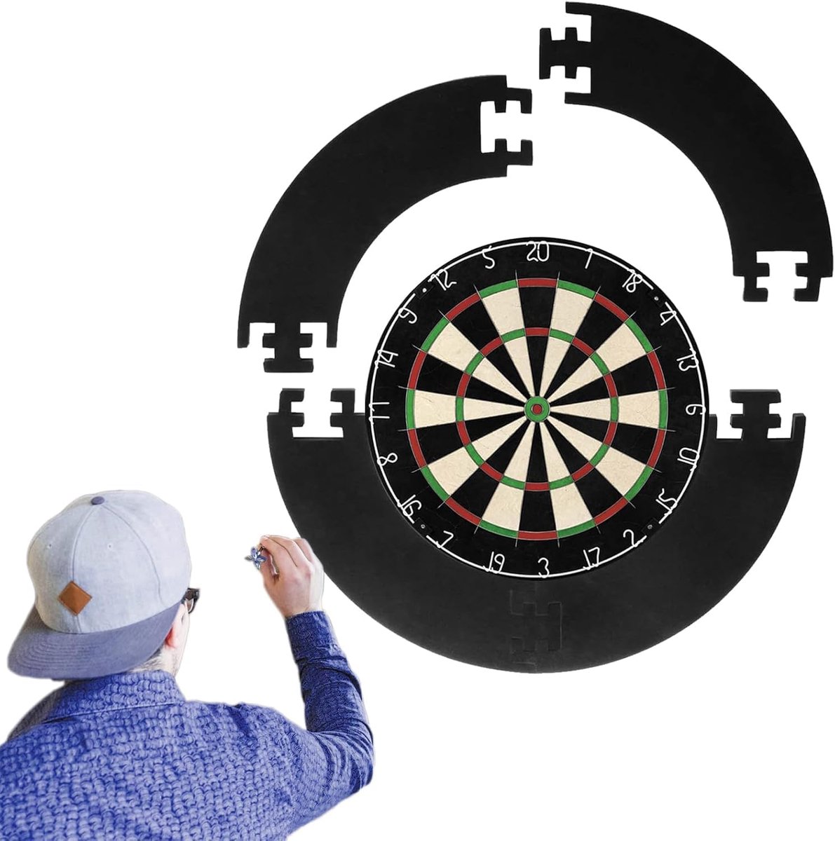 Surround dart catchring - 5-delige dartbordrand - EVA foam - wandbescherming en veilige speelervaring - SnelShoppen
