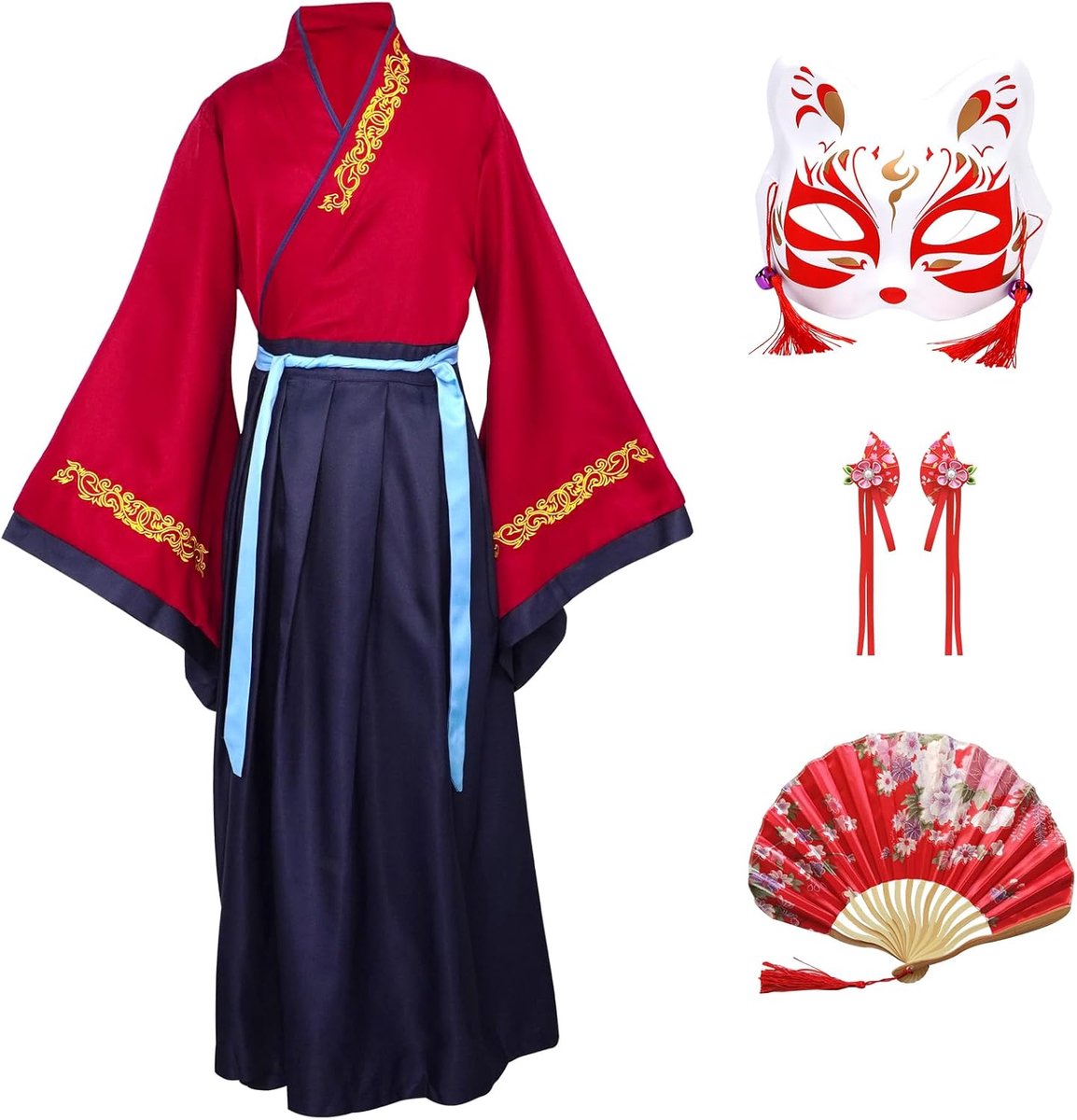 Kostuums voor kinderen, traditionele Chinese kleding voor kinderen, jongens en meisjes, Chinees Cheongsam oud cosplay kostuum met haaraccessoires