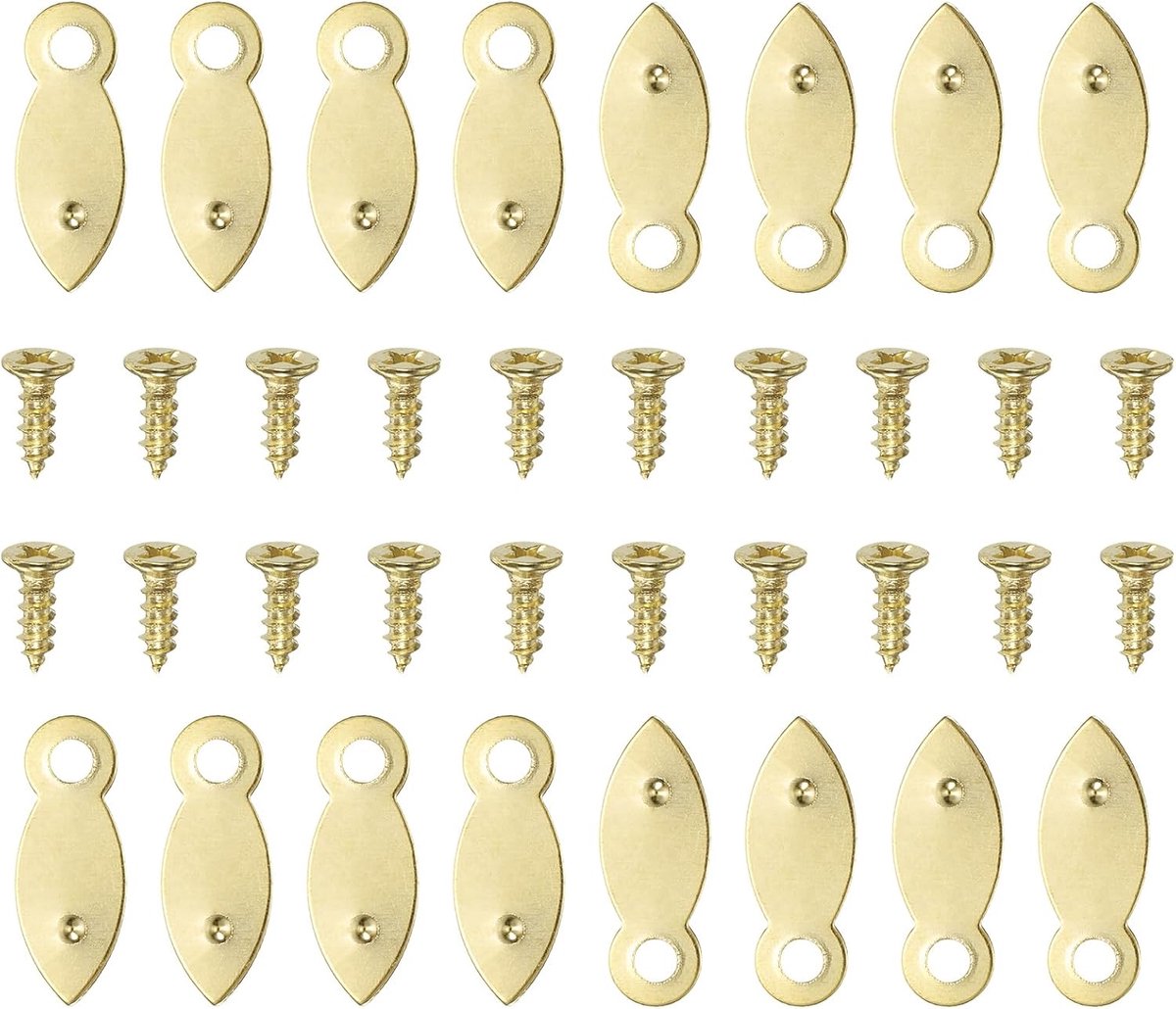 100 stuks bevestigingsclips voor fotolijsten met 100 schroeven, bevestigingsknoppen voor fotolijsten, bevestigingsclips voor handwerk, fotoophanging, tekenen, goudkleurig
