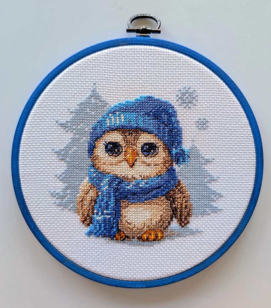 - Knuffeluil A1019, getelde kruissteekset, 15 x 15 cm, voor beginners en gevorderden, borduurset