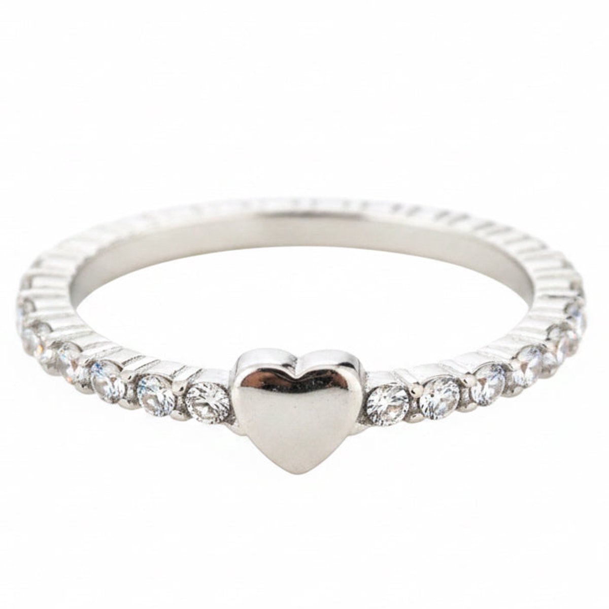 Michelle Bijou Ring Zirkonia met Hartje zilver