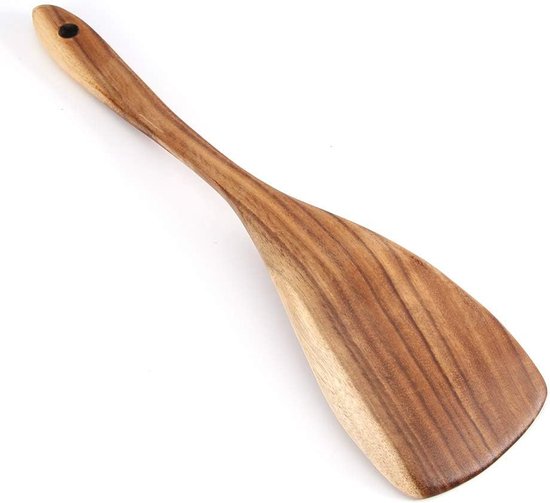 Houten Spatel, Houten Spatel voor Koken Natuurlijk Hout Niet Stick Kookspatel Kookgerei Hittebestendige Keuken Roerbak Gebruiksvoorwerpen (2 stks 31,5 x 7,5 cm) van houten — afbeelding 5
