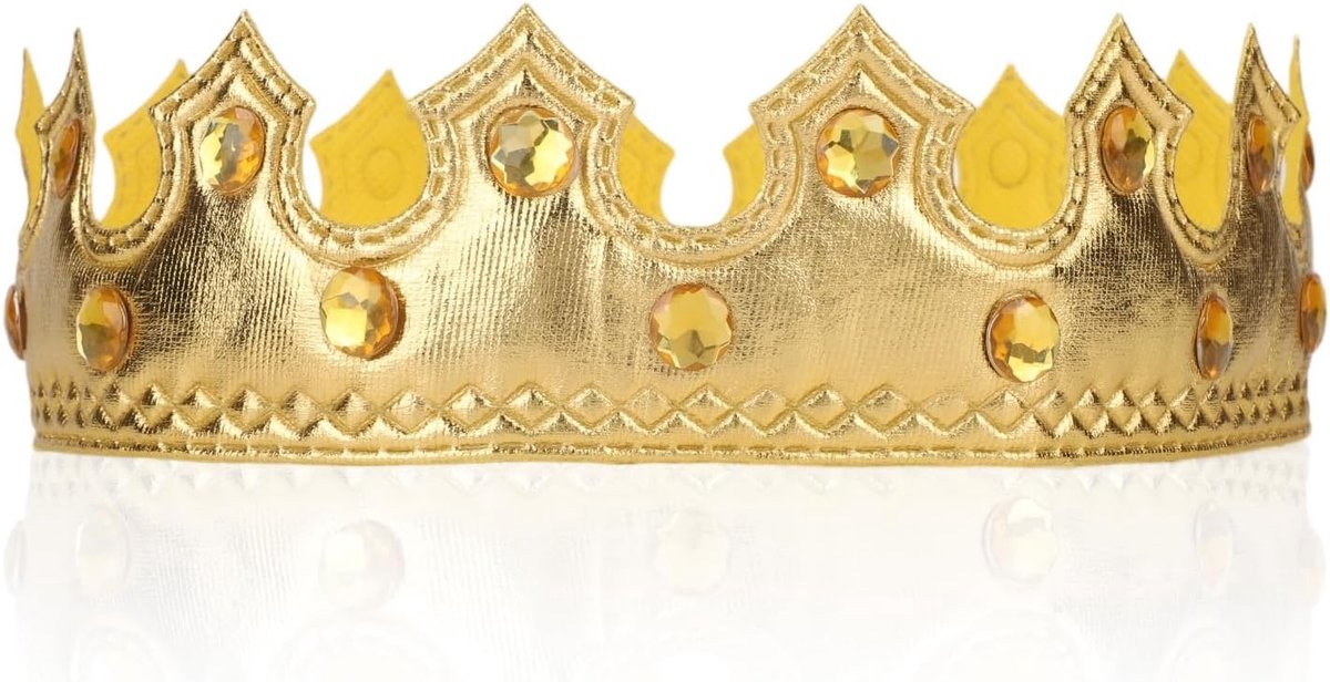 Koningskroon, Verjaardagskronen met Edelstenen Koninklijke Prins Prinsessenkroonhoed voor Kinderen Jongens en Meisjes Verjaardagsfeestjes Halloween Kostuumaccessoires