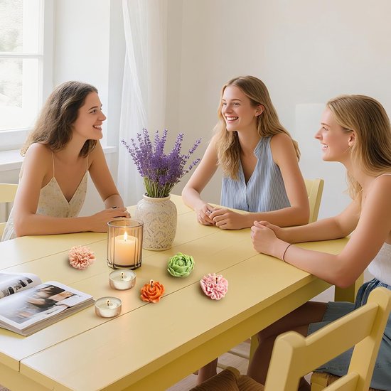 3 stuks siliconen kaarsvormen, doe-het-zelf kaarsvorm, handgemaakt cadeau, 3D-bloem, voor doe-het-zelf, zeep, cake, chocolade, snoep, gebak, dessert, roze, anjer, pioenroos — afbeelding 4