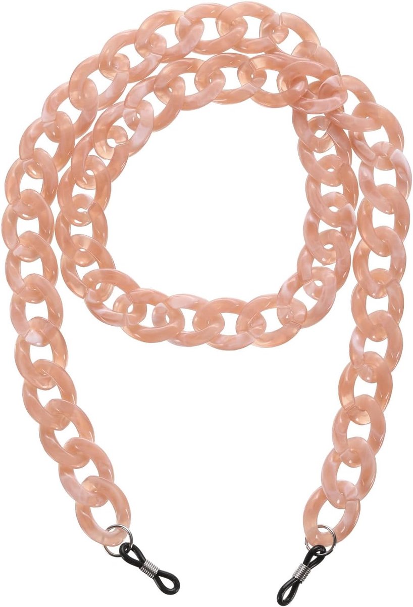 Brilkettingen voor dames, verstelbare acrylbrillenkettingen voor zonnebrilhouder, parelkoord, ketting, anti-verlies, donkerbruin