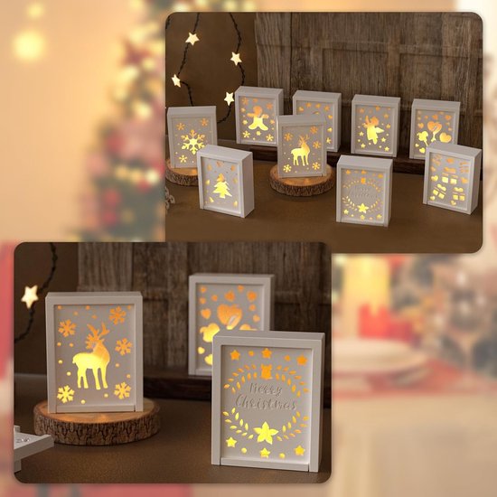 gietvormen voor Pasen, 10 stuks geschenkdoos, siliconen mal voor Pasen met 20 ledballonlampen, gietvorm voor Pasen met eland, boom, ster, gips om te gieten, siliconen, Valentijnsdag — afbeelding 2