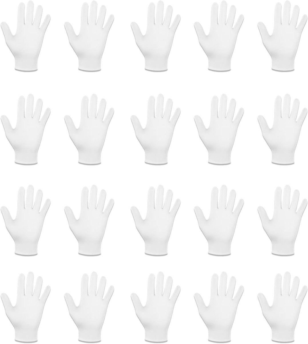 10 paar witte katoenen handschoenen, witte katoenen handschoenen, wasbare en strijkbare stof voor multifunctioneel gebruik, comfortabel en ademend, voor huidverzorging, sieradenonderzoek, dagelijks