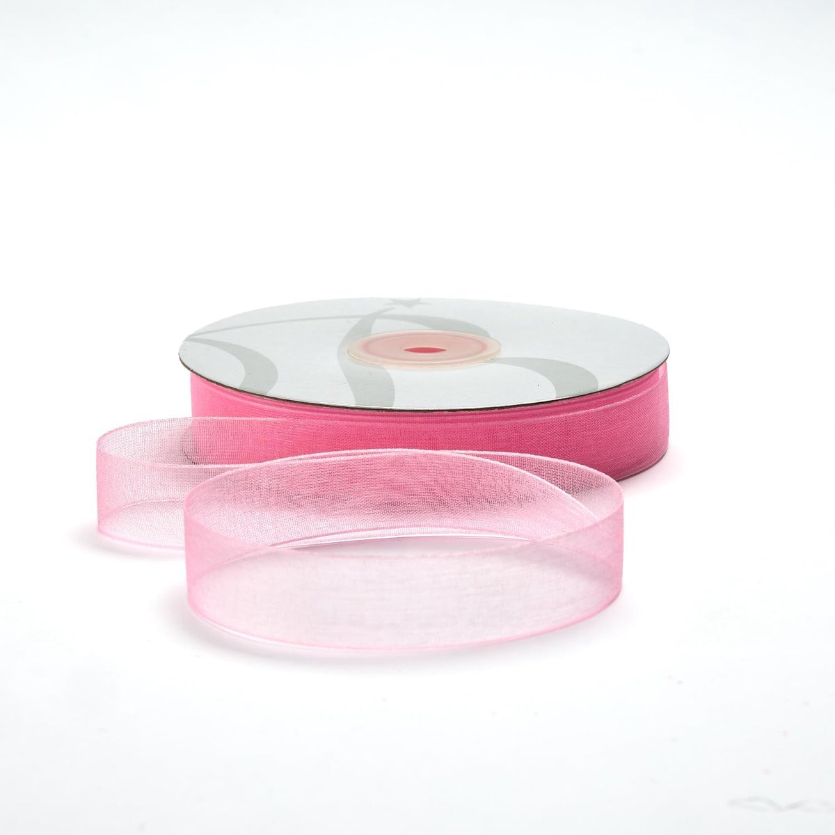 Organza lint 25 mm x 50 m, transparant, voor gastgeschenken, feesten, knutselen, bruiloft, verjaardag, handwerk, Kerstmis, decoratie (roze)
