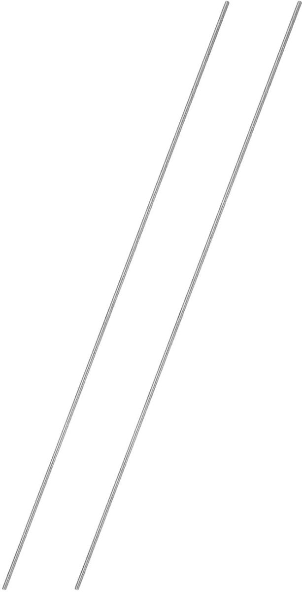 2 stuks volledige draadstang M2 x 0,4 mm spoed 304 roestvrij staal rechtse schroefdraad draadstangen 250 mm/10 inch lange draadstangen bevestigingselementen voor ankerbouten hangers klemmen