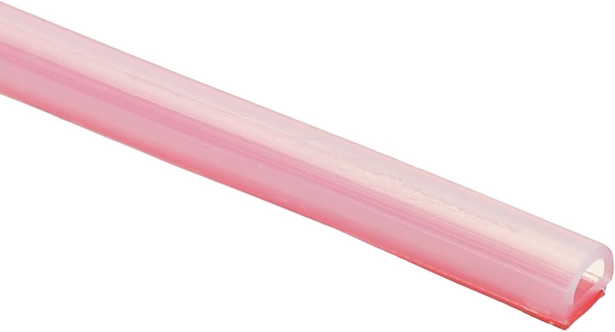 Siliconen weerstrip deurafdichting, 6 m D-vorm weerstrippen, zelfklevende deurafdichtingsstrip voor deurframe, raamafdichting, grote opening, 0,5 cm B x 0,04 x 0,16 H, helder/rood
