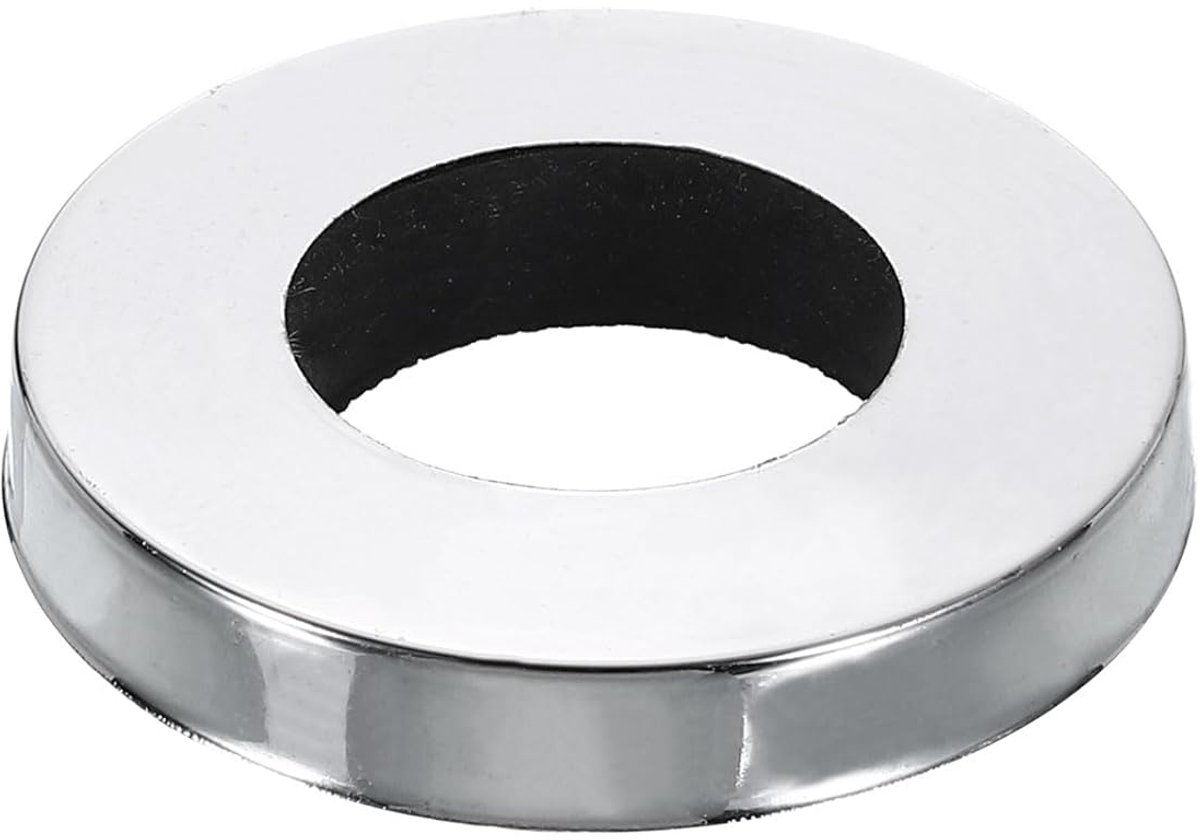Basisring voor kraan, 41 x 21 x 8 mm (OD x ID) roestvrij stalen coating, sluitring, bevestigingsmiddel, kraangatafdekking voor badkamer, keuken, koudwaterkranen, zilver