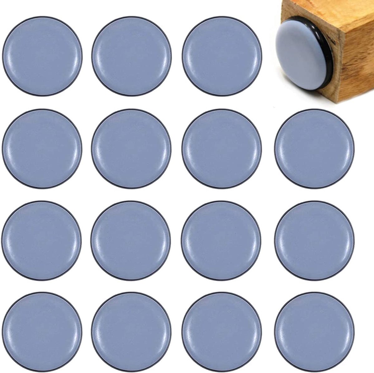 carmdering - 20x Teflon Meubelglijders 25x25mm – Zelfklevende PTFE Vloerglijders – Vloerbescherming voor Stoelen en Meubels