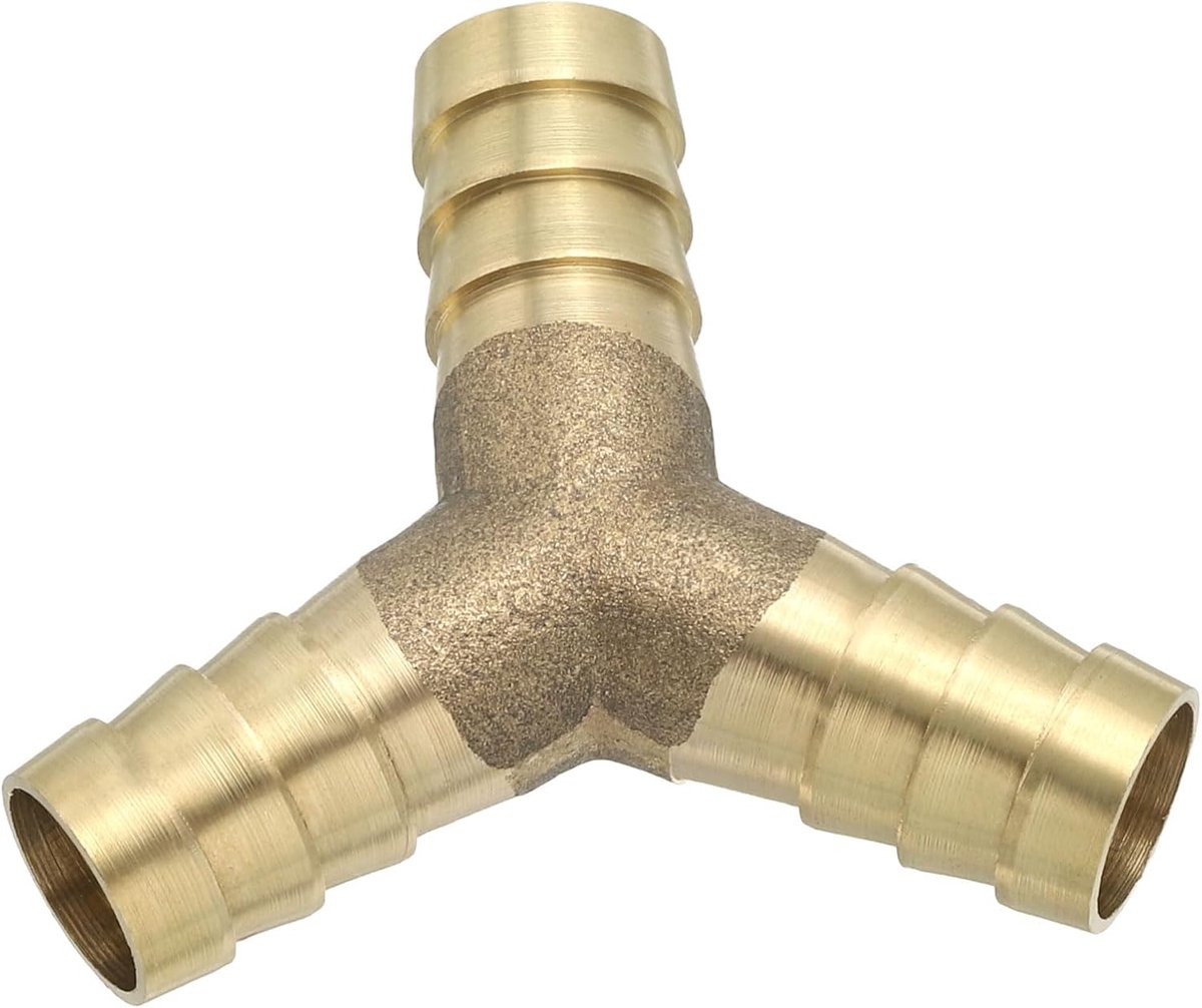 1/2 "Messing Slang Barb Fitting, Y Type Barb Union Fittings Metalen Splicer Mender Connector Prikkeldraad Adapter Luchtslang Reparatie Kit voor Water Olie Brandstof Gas