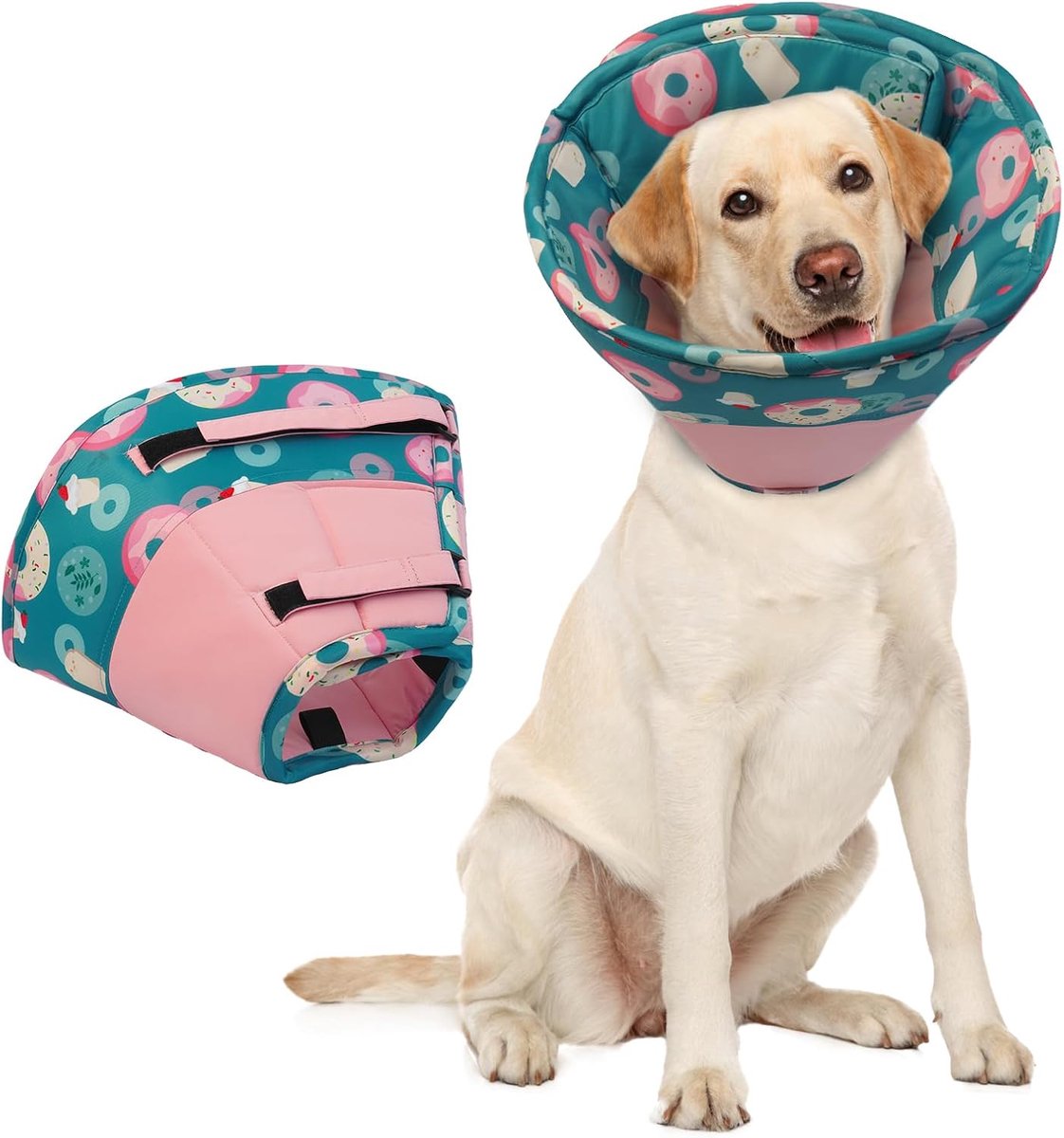 hond zacht - hondenhalsband lekbescherming, beschermende kraag hond waterdichte kraag na operatie, lichte trechter voorkomt wonden, lekt of krast (roze, L)