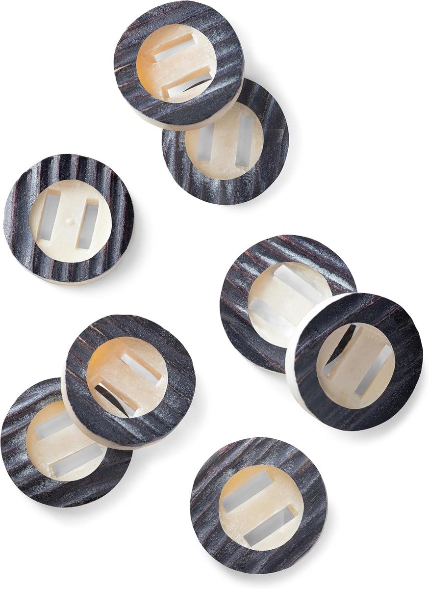 Trachten Couture Originele hoornknopen, bruine leren broekknopen – doe-het-zelf 2-gats klederdrachtknopen 21 mm - 4 x / 8 x / 12 x - diverse kleuren (zwart, 8 x knopen)
