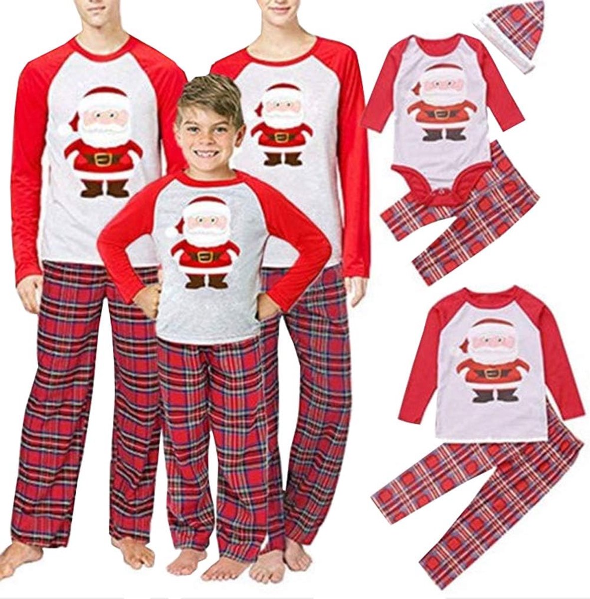 Pyjama's voor het gezin, nieuwjaarspyjama, nachtkleding, kerstkleding, pak voor papa, mama en kinderen