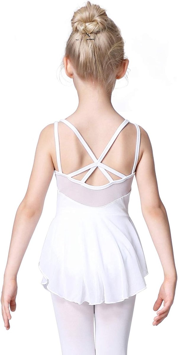 Balletkleding voor meisjes, balletjurk, balletjurk, ballet, danskostuum met katoenen tutu, korte mouwen