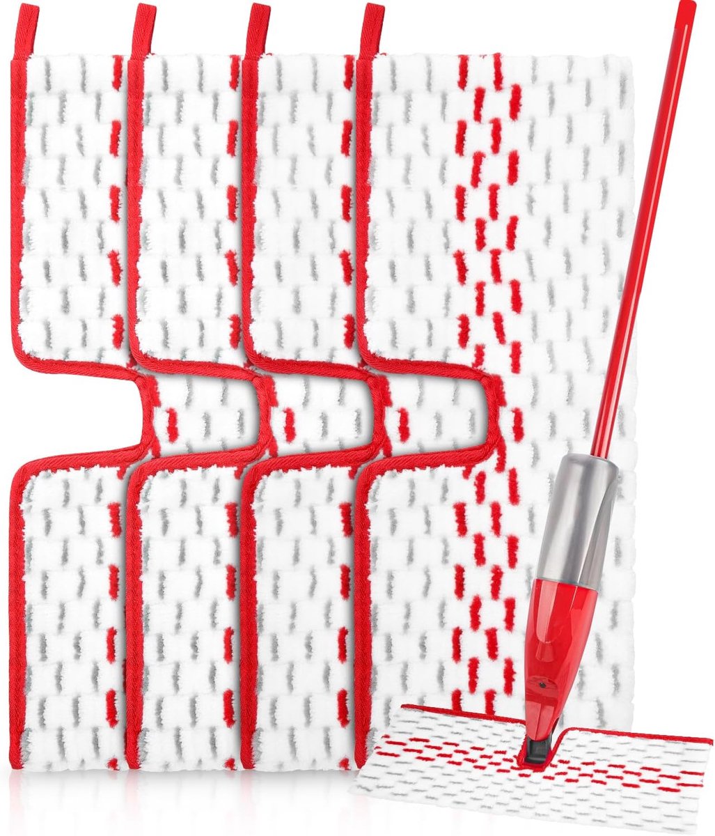 4 Stuks Microvezel Dweilpads voor Vileda 1-2 Spraymax Sproeiwissers Herbruikbare Dweilreinigingspads Natte en Droge Dweilen Dikke Microvezel voor Alle Harde Vloeren