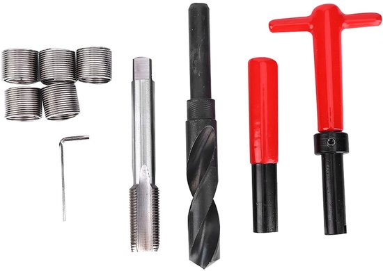 Schroefdraadreparatieset, 10-delige Draagbare Draadslijperset, Draadmetrische Inzetstukken Reparatiesets schroefdraadreparatieset, Compatibele Handgereedschapset — afbeelding 2