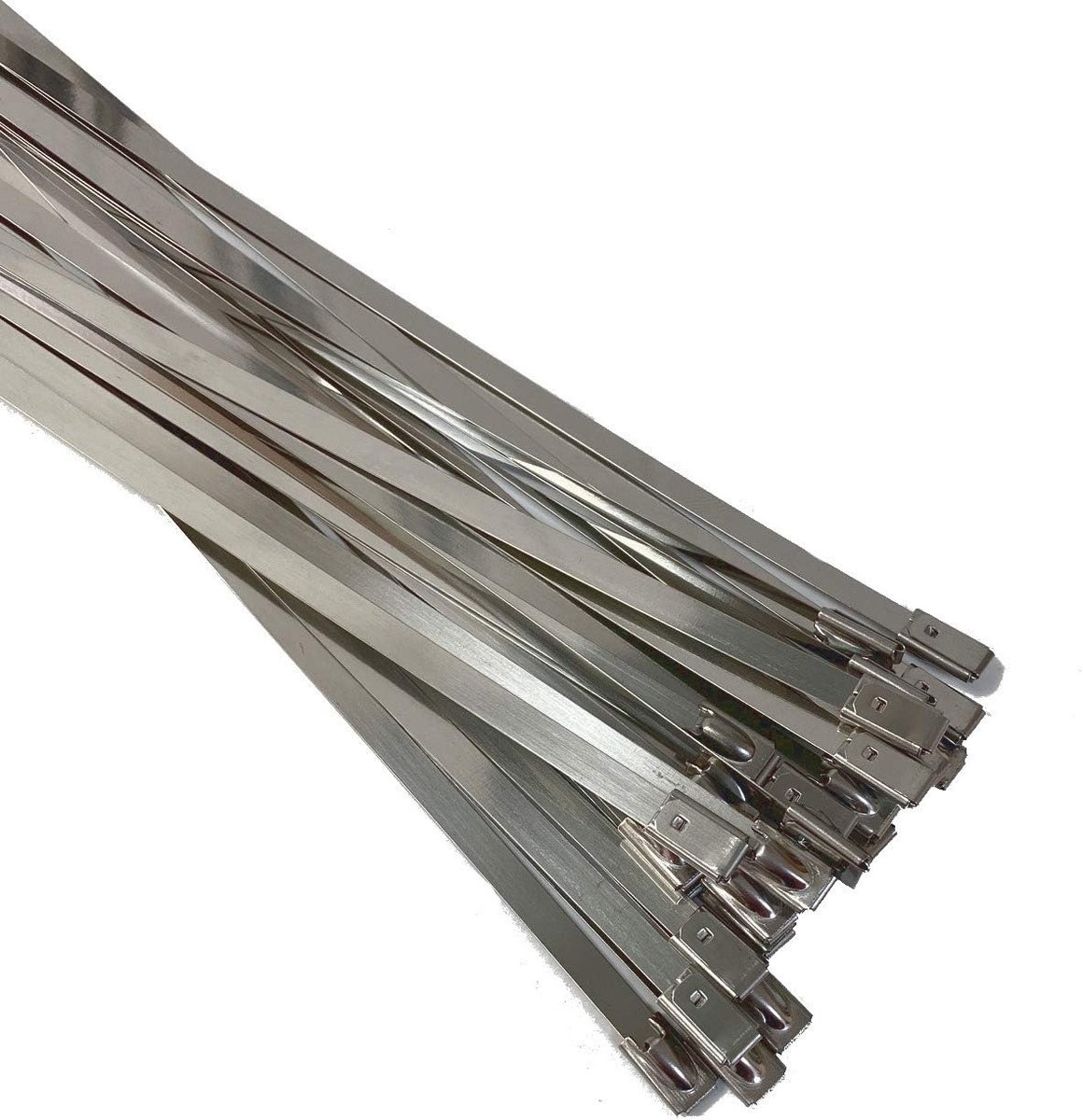 Kabelbinders, SS304 roestvrijstalen ritsbanden, metalen kabelbinders, zelfsluitende kabelbinders voor uitlaatverpakking, zelfsluitende kabelbinders met ritssluiting, metalen