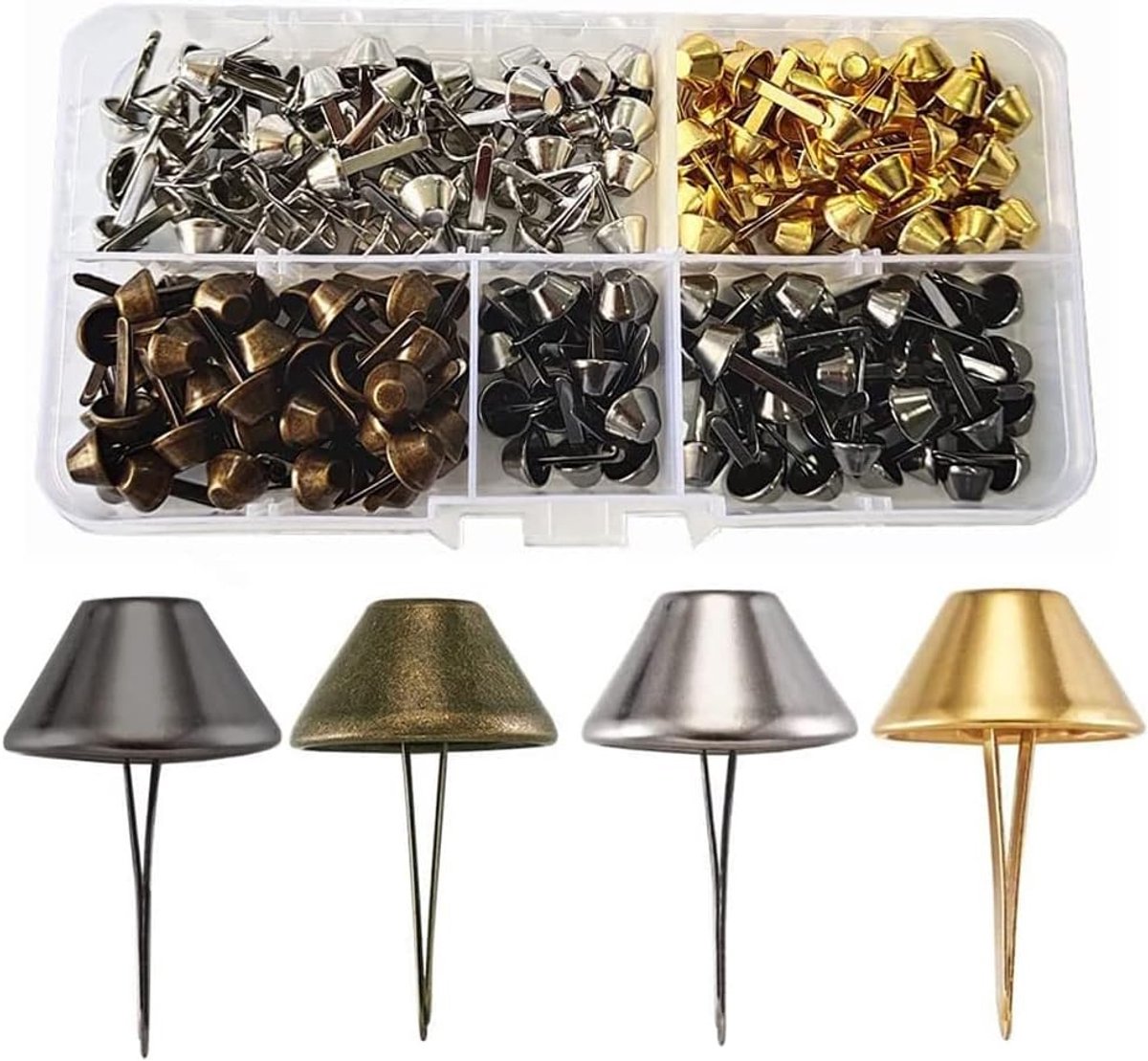 Lederen Tas Studs - 200 Stuks Metalen Bodem Nagels voor DIY Ambachtelijke Portemonnee en Handtas Maken, 4