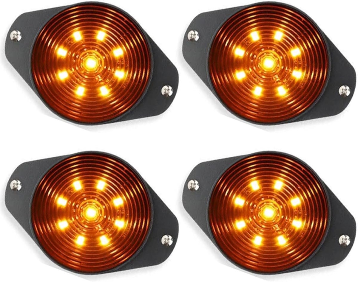4 stuks 9 led's zijmarkeringslicht aanhanger,12V-24V waterdichte aanhangwagen verlichting, amber opruimingslichten,markeringslichten voor achter voor RV camper vrachtwagen van boot