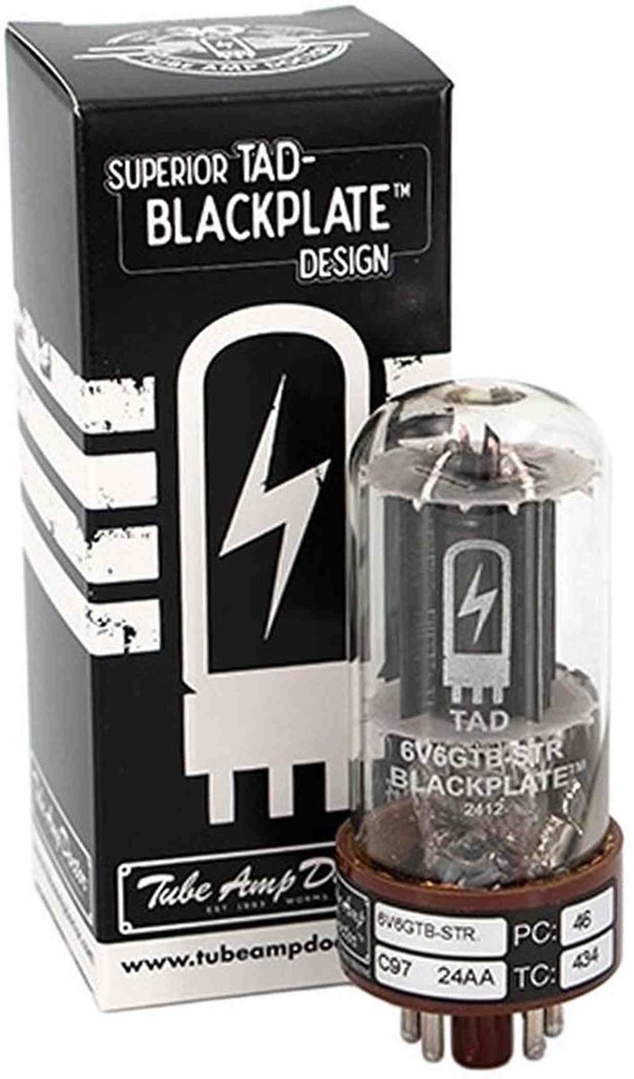 TAD 6V6GTBSTRBP/4 – (4 stuks) Quartet matched 6V6GTB-STR Blackplate buizen, RCA-stijl sound (RT734)