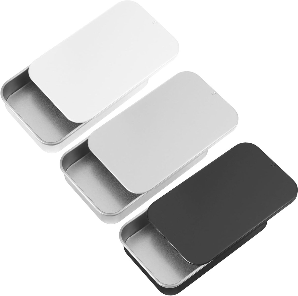Wattenstaafjeshouder 3 Stuks - Draagbare Opbergdoos - Metaal met Schuifdeksel - Perfect voor Thuis en Reizen - SnelShoppen