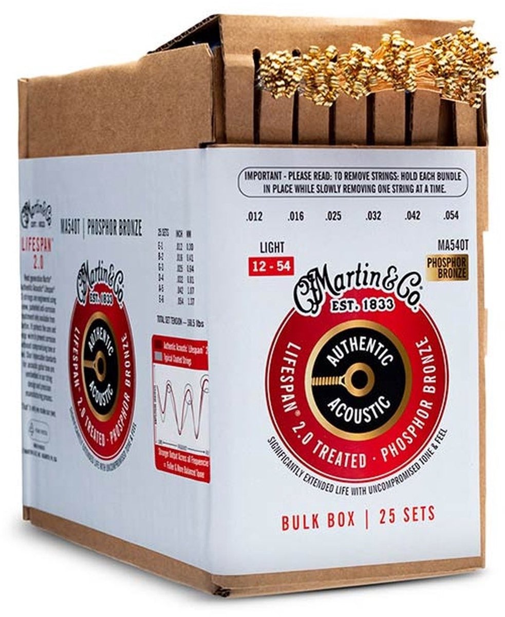 Martin & Co MA540T/BULK Phosphor Bronze Akoestische Gitaar Snaren Light 25-Pack (012–054)