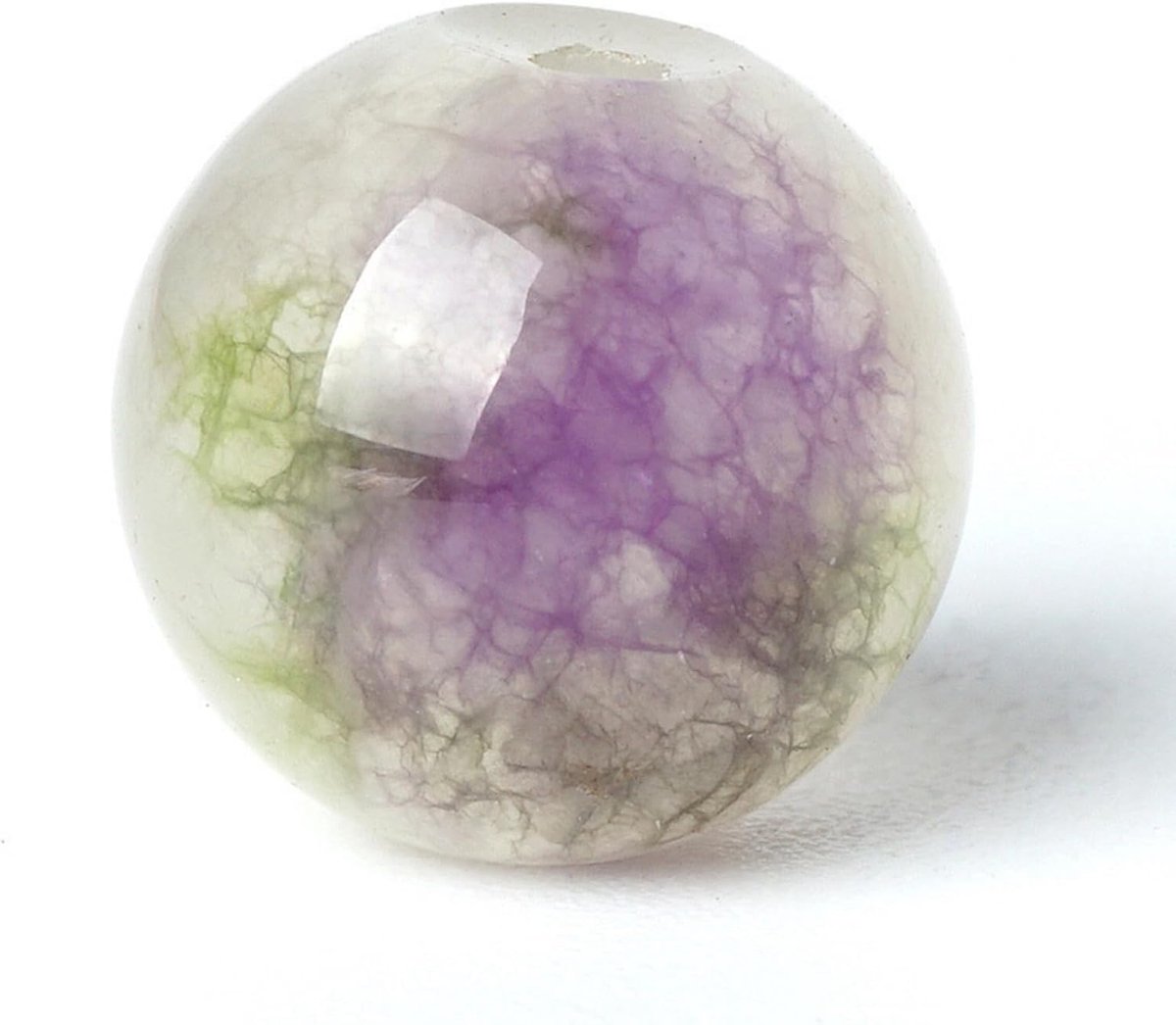 Kralen, 8 mm, paarse jaspis, rond, losse edelsteen, energiegenezing, parels, gatgrootte 1 mm, voor sieraden