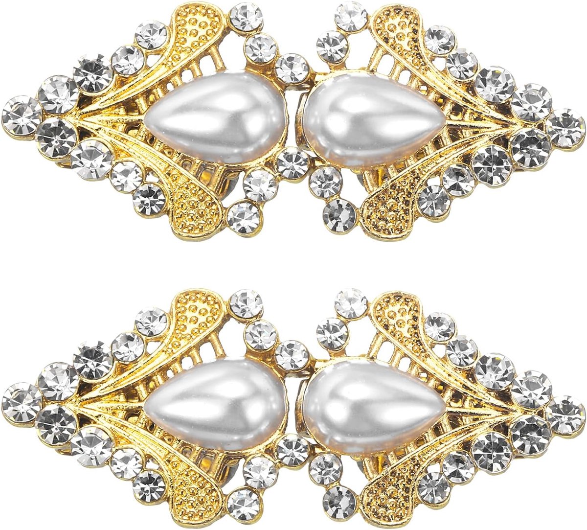 2 stuks vintage pullover clips cape omhang sluiting retro cardigan clips sjaal kraag sluiting broche clip voor vrouwen (goud)