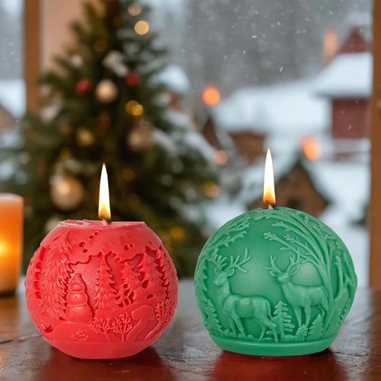 4 stuks kaarsfarm siliconen kerstkaarsvormen om te gijlen siliconen handgemaakte kaarsfarm siliconen vorm kaars gietvorm kaarsen siliconen vorm kaarsvorm kaars vormen voor kerstdecoratie — afbeelding 5