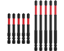 10 stuks PH2 lange kruiskop- en sleufkopschroevendraaierbitset | Saipor 6,35 mm zeskantschacht, magnetische elektrische schroevendraaierbitset voor stroomschakelaar, 65 mm en 110 mm lengte