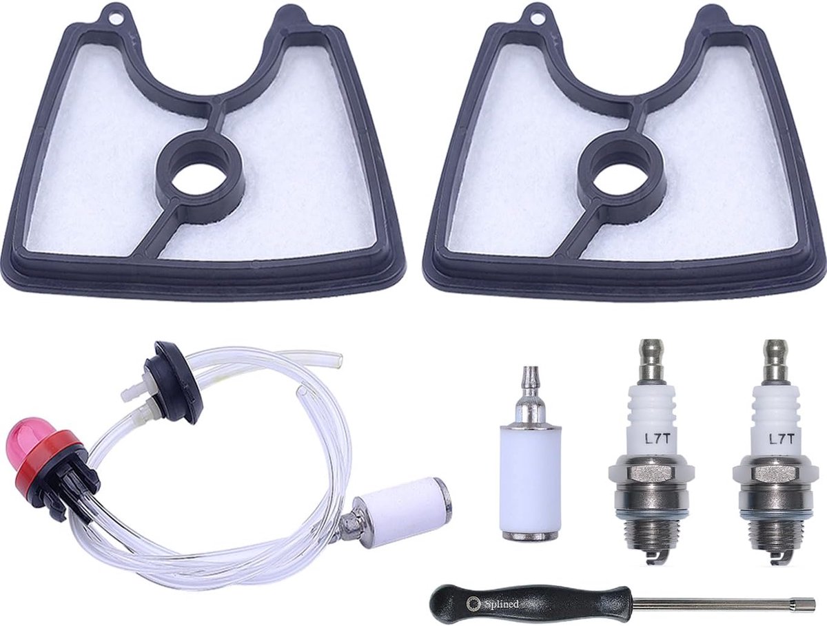 Luchtfilterkit voor Husqvarna 125B 125BX 125BVX bladblazer, luchtfilter + brandstofleiding + brandstoffilter + bougie reserveonderdelen motorbescherming accessoires 7-in-1