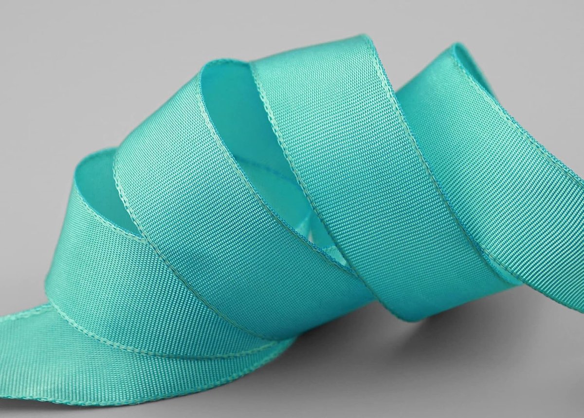 25 m x 25 mm draadrandband Leo turkooisgroen turquoise (703) decoratielint met draadranden, eenkleurig, cadeaulint, stoffen lint, strikband, visco-draad van hernieuwbare grondstoffen, biologisch afbreekbaar