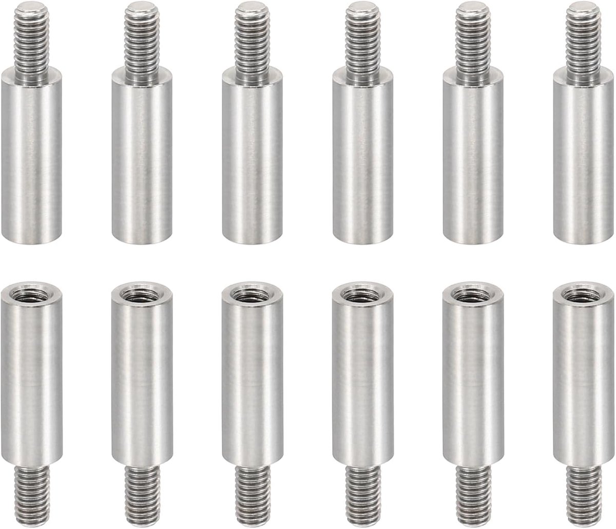 12 stks M3 afstandhouders, M3 14+6 mm afstandhouders afstandhouders aluminium schroefdraad afstandhouders kit 3 mm ID 5 mm OD metrische mannelijke vrouwelijke draad adapters voor printplaat